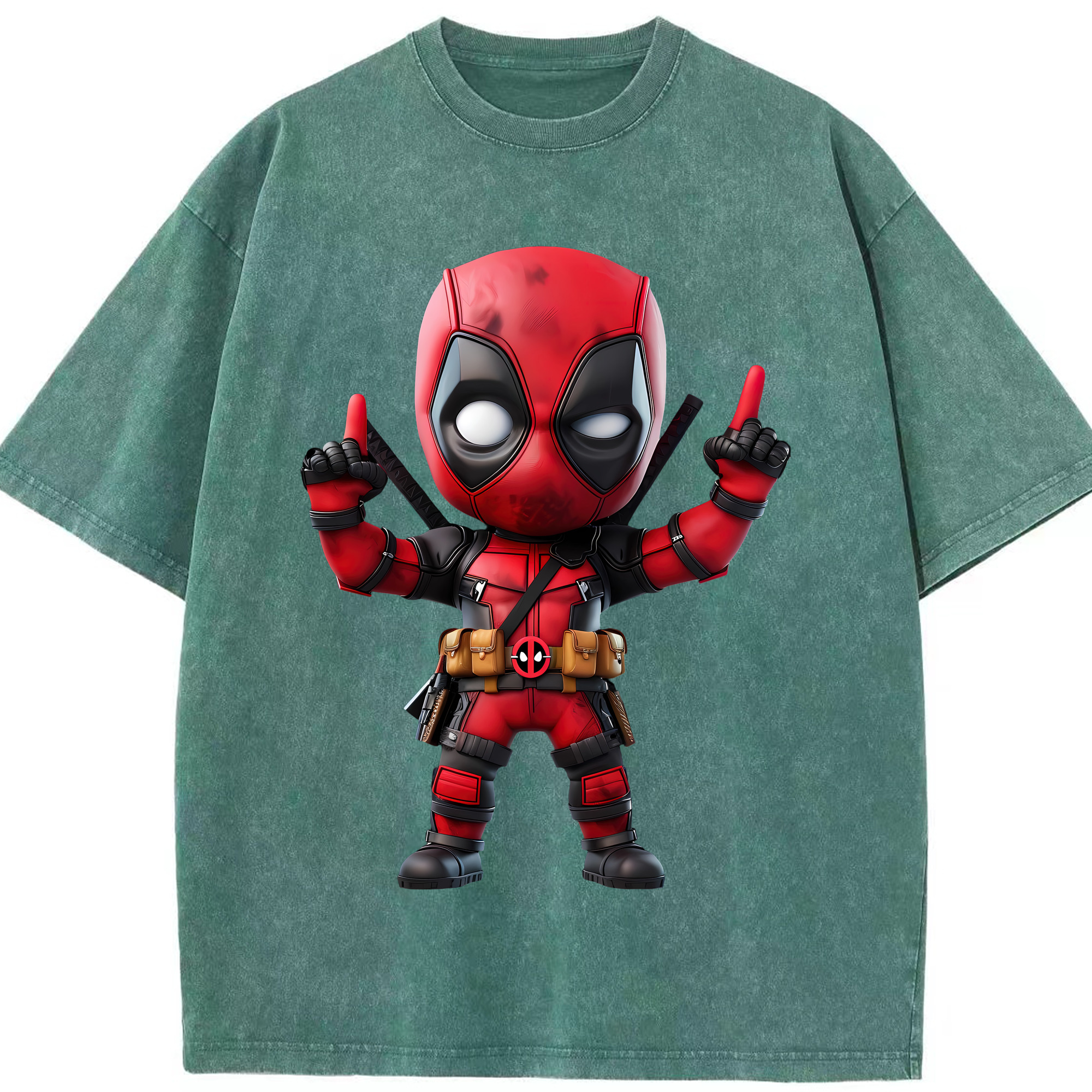 （画像用） Deadpool デッドプール 綿100% ヴィンテージ風 半袖Tシャツ（フロントプリント）